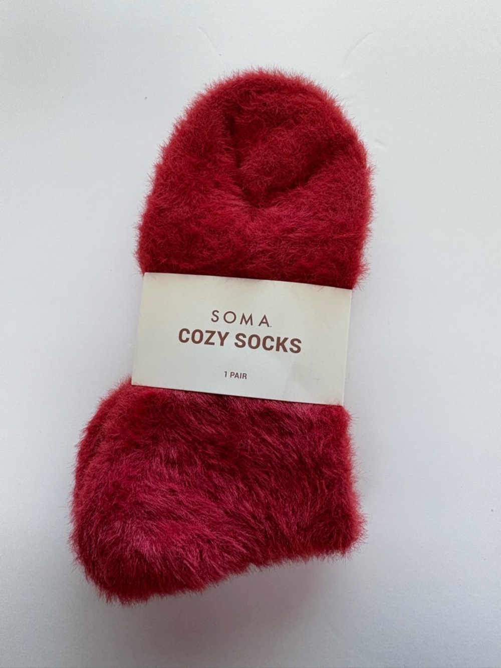 Soma Fuzzy Cozy Socks - Red